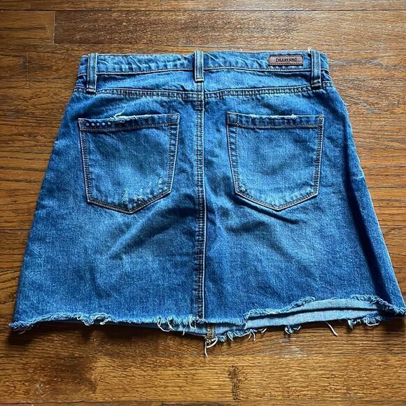 Blank NYC Way Back When Raw Hem Distressed Jean Mini Skirt - Picture 5 of 6